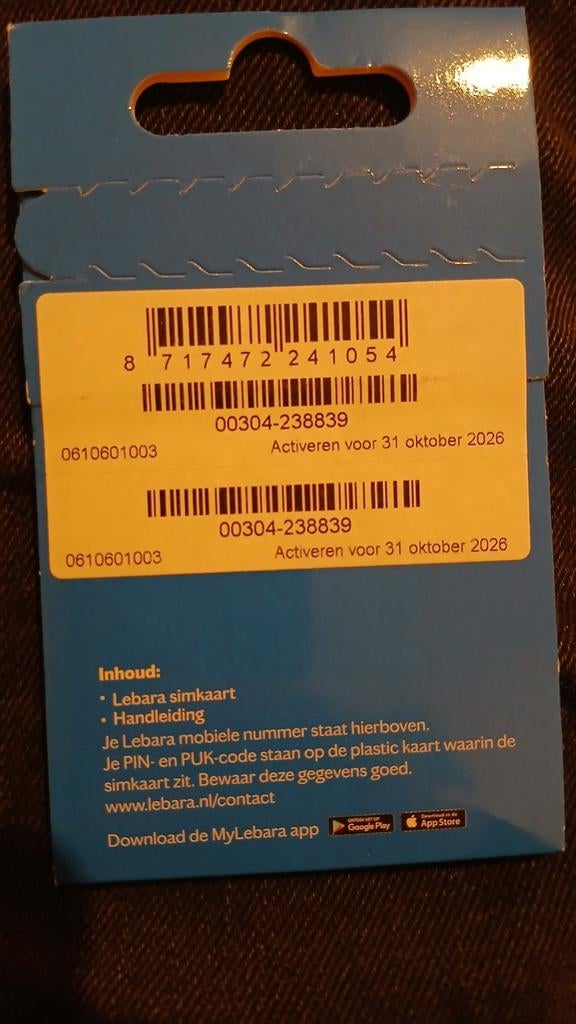 Lebara Simkaart 0610601003 top nummer Gratis Verzending!!, Verzenden, Nieuw, KPN, Simkaart