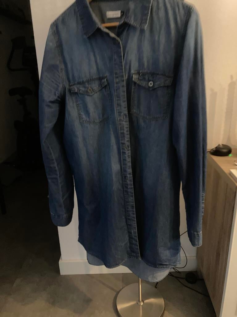 Leuke gave jurk. Spijkerstof Maat XL (42), Ophalen of Verzenden, Zo goed als nieuw, Blauw, Halswijdte 43/44 (XL)