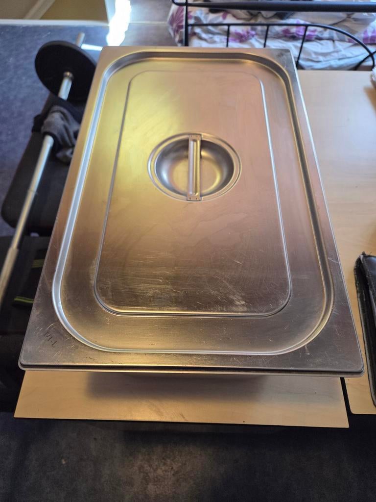 Gastronorm Bak 1/1 GN met deksel - RVS Horeca Voedselcontain, Ophalen of Verzenden, Gebruikt