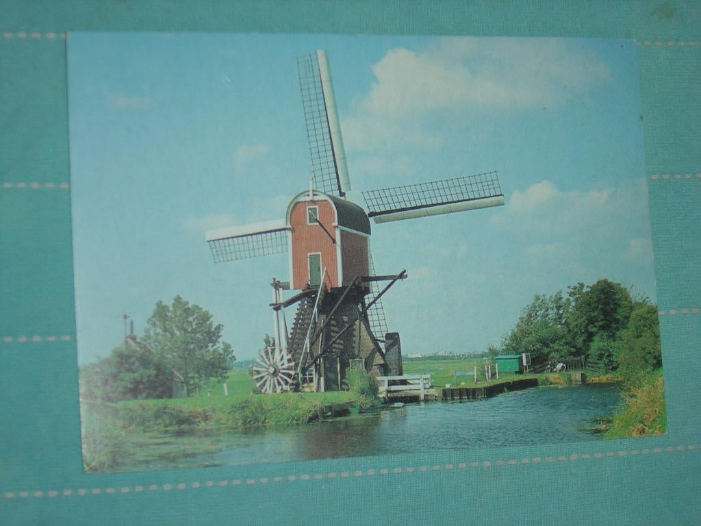 9) Kleuren ansichtkaart Poldermolen Oude Ade gem. Alkemade, Ophalen of Verzenden, Ongelopen, Noord-Brabant