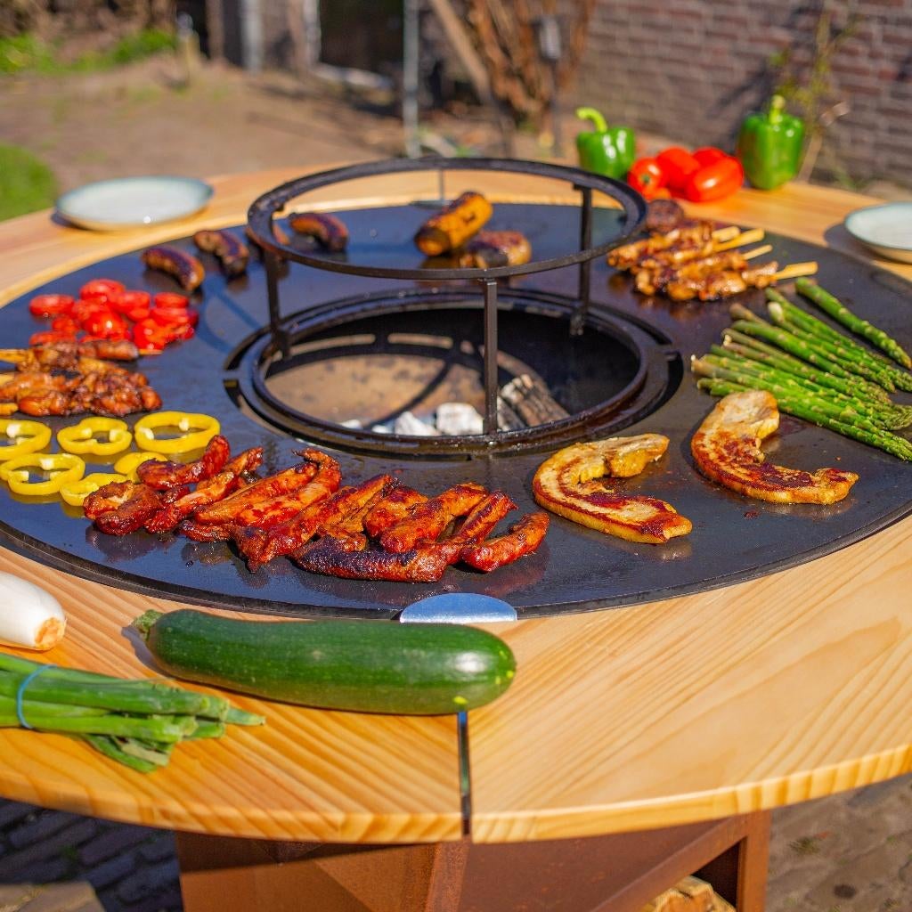 Plancha BBQ grill Maestro 100 cm Cortenstaal buitenkeuken, Ophalen of Verzenden, Nieuw, RJRoyal Living, Met accessoires