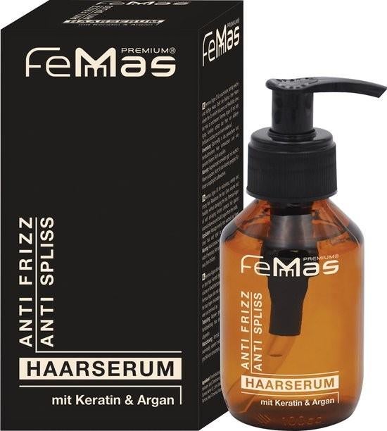 FeMas Haarserum met Keratine & Argan - Anti Frizz & Spliss, Ophalen of Verzenden, Nieuw, Haarverzorger of -hersteller