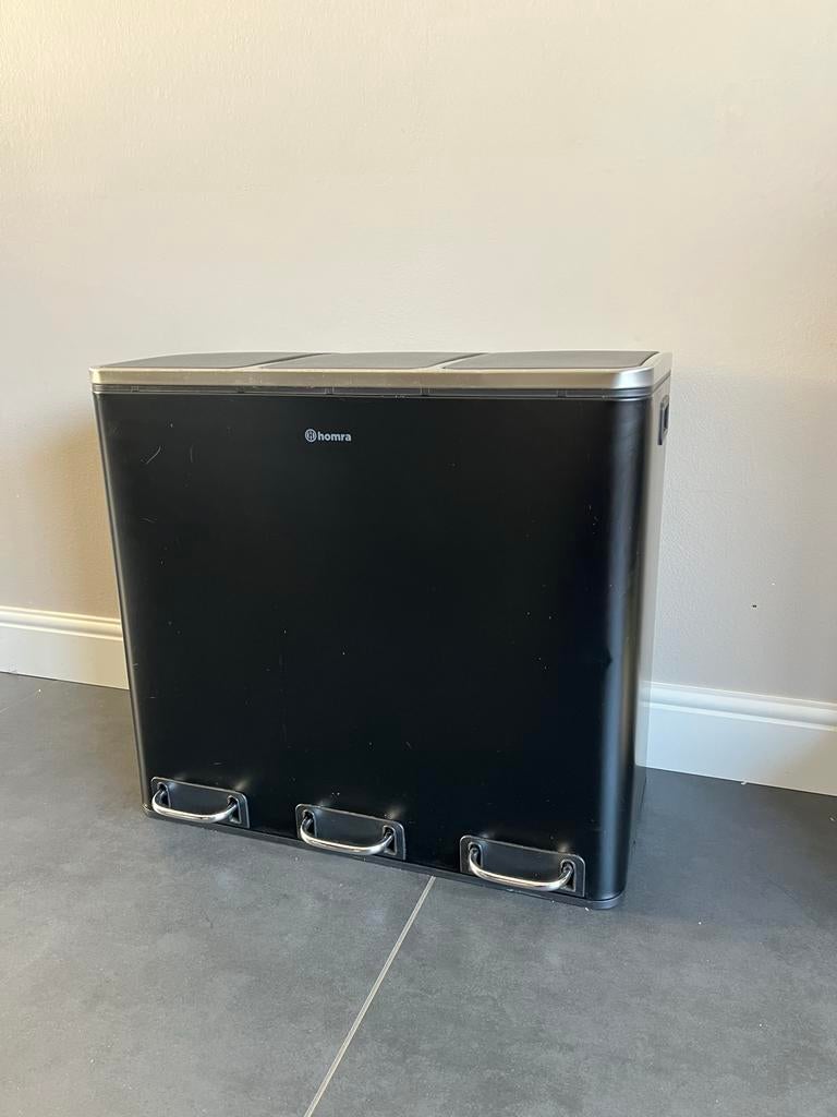 Homra Sparq prullenbak - 3 vakken, 45L, Huis en Inrichting, Ophalen, Gebruikt, Met pedaal, 50 tot 75 cm