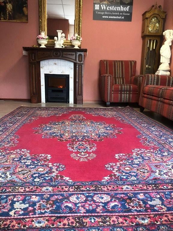 Handgeknoopt Perzisch tapijt Kerman vloerkleed wol 300x200, Crème, 200 cm of meer, Ophalen of Verzenden, Rechthoekig