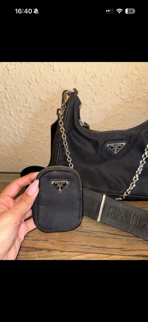 Prada tasje, Ophalen of Verzenden, Zo goed als nieuw, Zwart, Schoudertasje