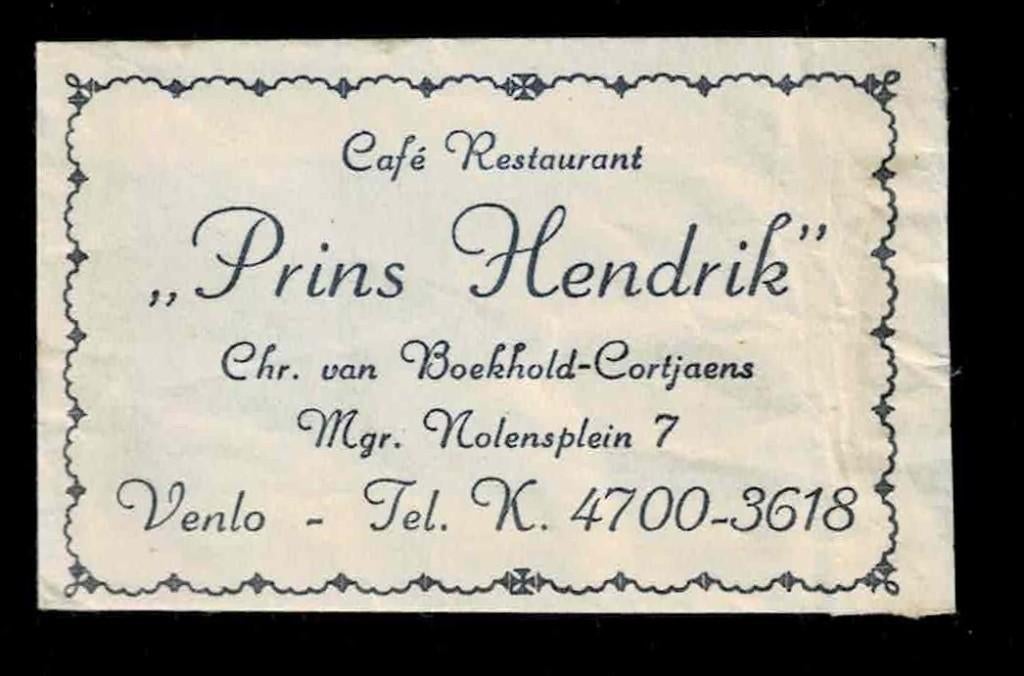 suikerzakje 1143 Prins Hendrik Venlo, Ophalen of Verzenden, Nederland