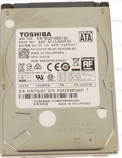 Toshiba HDD 2,5 " 1 Tb, Intern, Toshiba, Verzenden, Laptop
