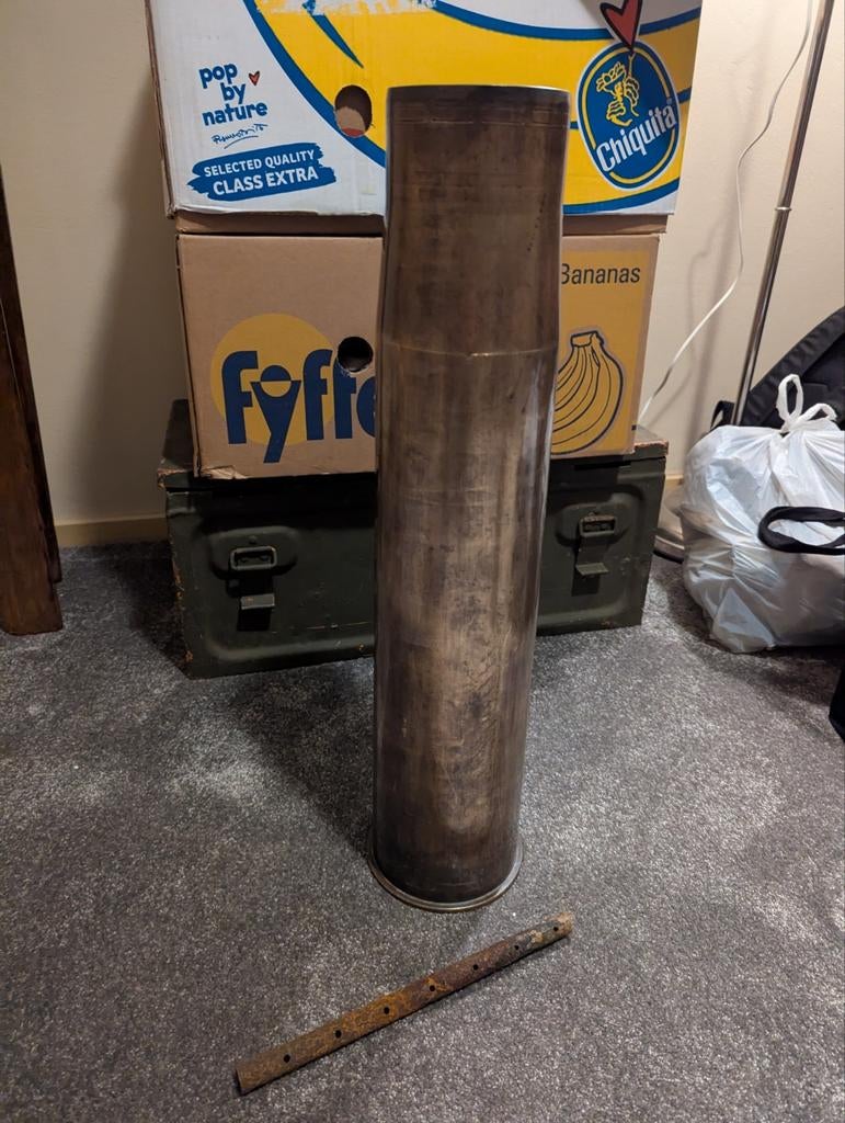 105mm houwitser Tank huls, Ophalen of Verzenden, Overige soorten, Overige gebieden, Hulzen of Bodemvondsten