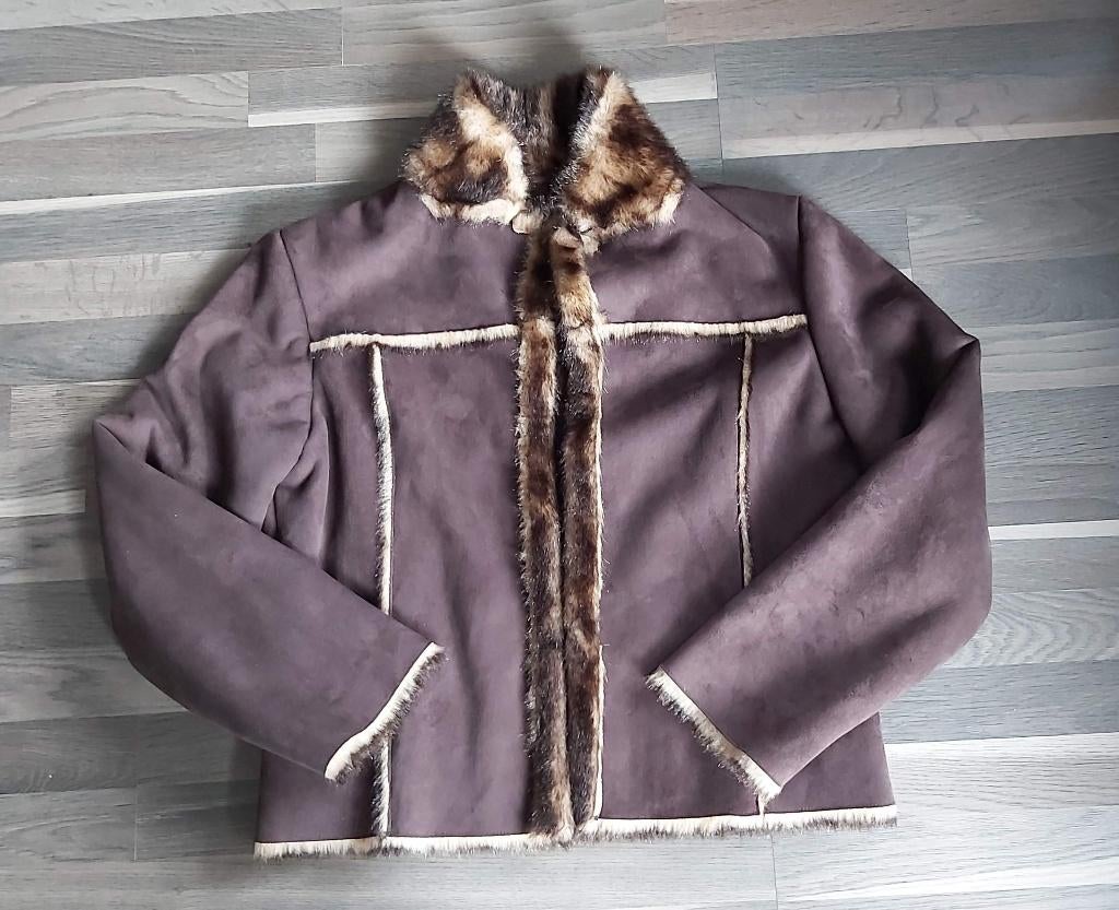 Kort jasje in pels, winter, mt 44, synthetisch, Kleding | Dames, Jassen | Winter, Ophalen of Verzenden, Zo goed als nieuw, Maat 42/44 (L)