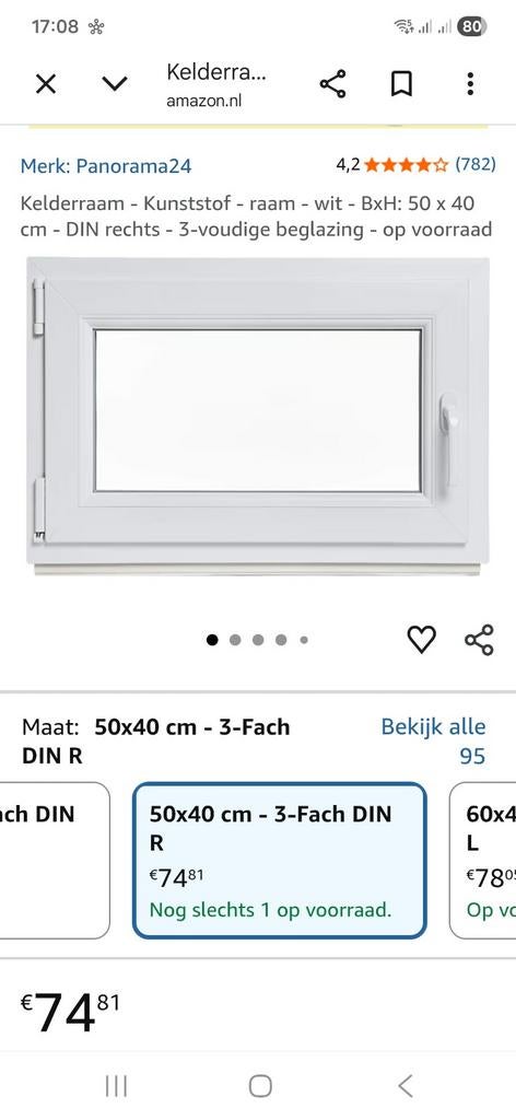 Nieuw Dakraam - 50x40 cm Triple-Glas, Minder dan 80 cm, Minder dan 80 cm, Nieuw, Ophalen of Verzenden