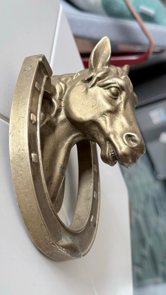 Antieke deurklopper paardenhoofd, Ophalen of Verzenden, Gebruikt