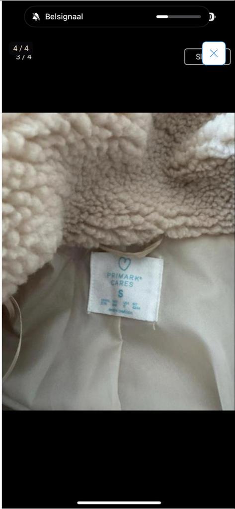 Primark Teddy Coat - Maat S - Beige, Ophalen of Verzenden, Zo goed als nieuw, Maat 36 (S), Beige