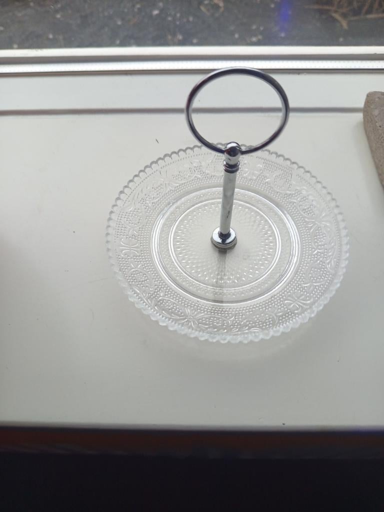 Etage schaal van glas, Ophalen of Verzenden, Zo goed als nieuw