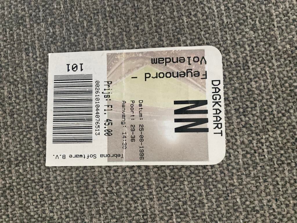 DAGKAART FEYENOORD-VOLENDAM 96-97, Verzamelen, Ophalen of Verzenden, Zo goed als nieuw, Feyenoord, Overige typen