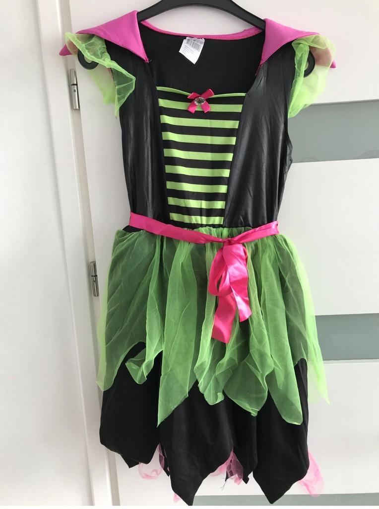 Carnavalsjurk heks/ spook maar 152, Ophalen of Verzenden, Zo goed als nieuw, 146 t/m 152, Meisje