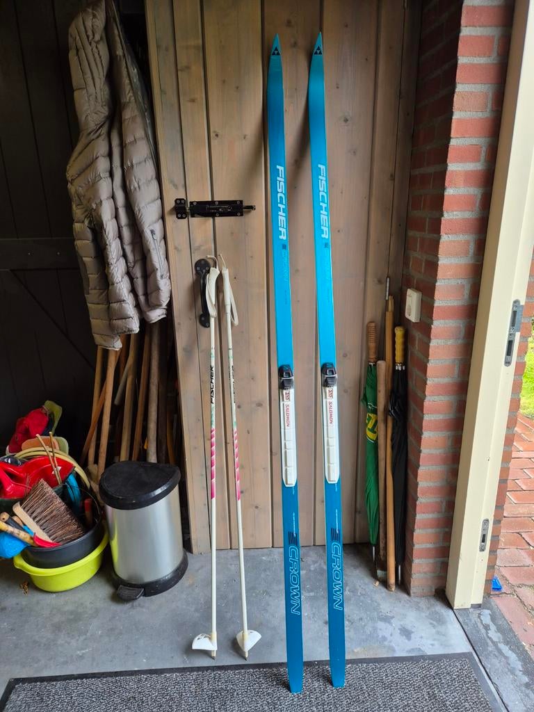 Salomon Langlauf Ski's Crown Fisher 200cm SNS Bindingen, Ophalen, Salomon, Ski's, Gebruikt