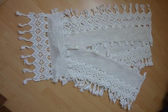 valletje vitrage gordijn gehaakt wit lang 240 cm langwerpig, Ophalen, Wit, Nieuw, 200 cm of meer