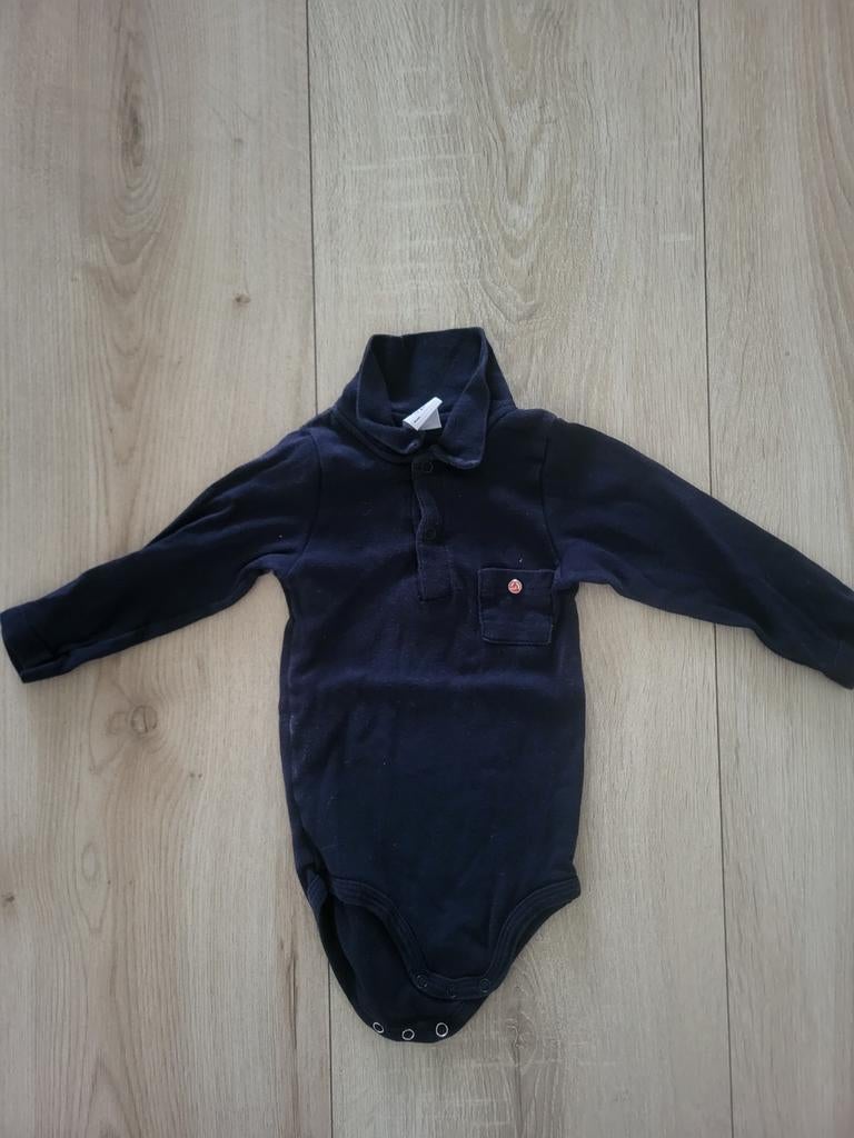Blauwe Petit Bateau romper shirt maat 74, Ophalen of Verzenden, Jongetje, Shirtje of Longsleeve, Petit Bateau