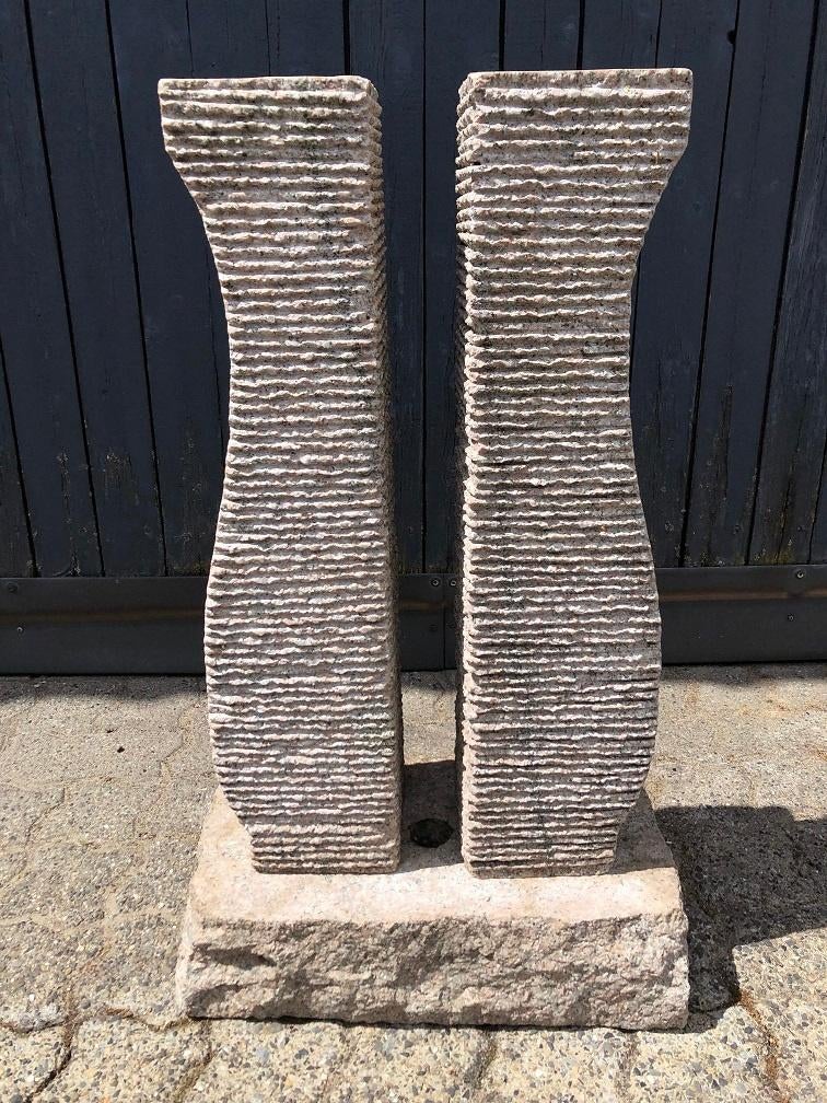 Granieten waterloop, ornament, dubbel staand, vijverornament, Ophalen of Verzenden, Graniet, Waterornament