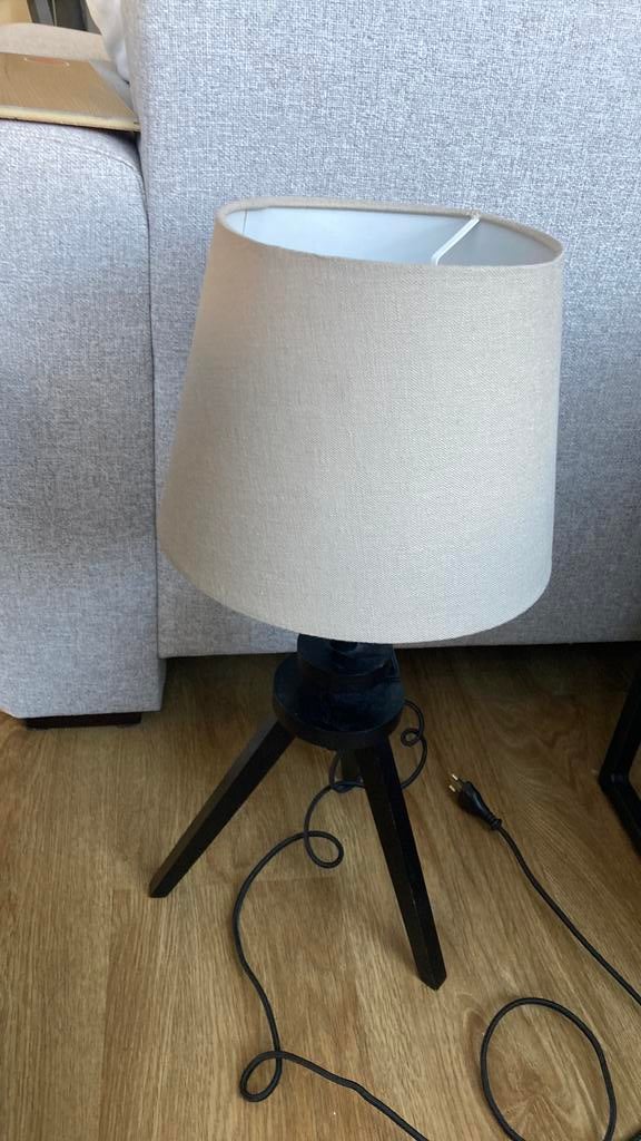 Lamp op statief - tafellamp, Ophalen, Beige, Rond, Zo goed als nieuw
