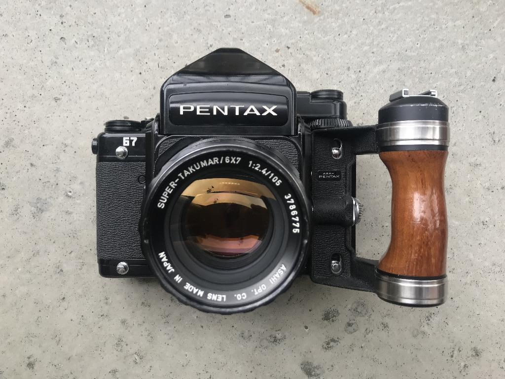 Pentax 67 + SMC Pentax 75mm 1:4,5 + 105mm 1:2.4mm, Audio, Tv en Foto, Fotocamera's Analoog, Ophalen of Verzenden, Gebruikt, Spiegelreflex