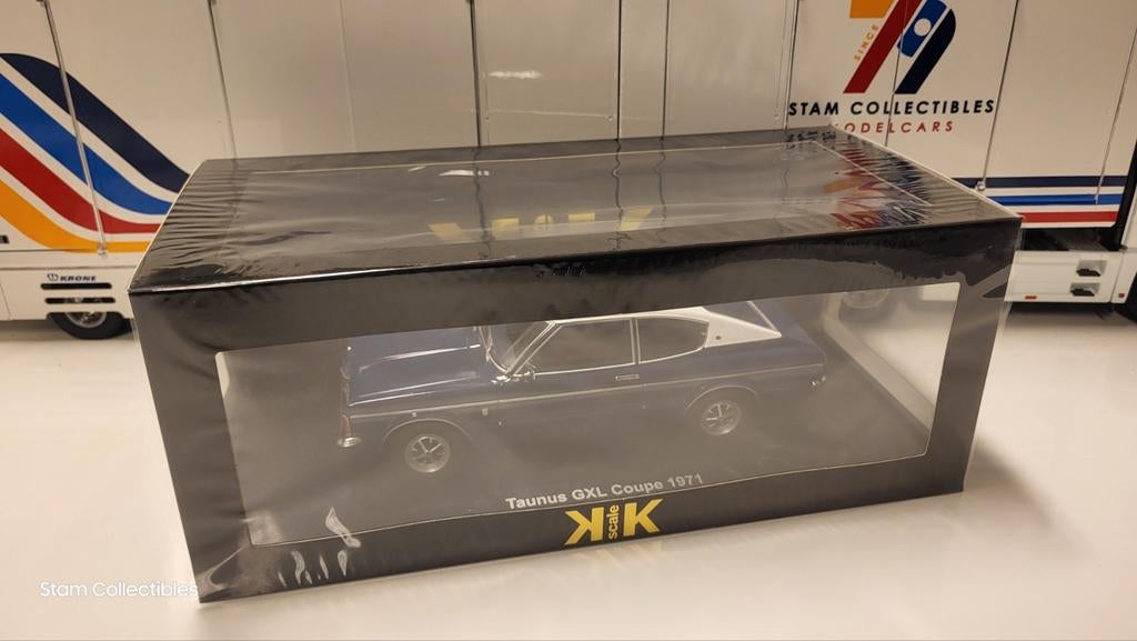 KK Scale Models Ford Taunus GXL Coupe Blue - 1971, Overige merken, Auto, Nieuw, Ophalen of Verzenden
