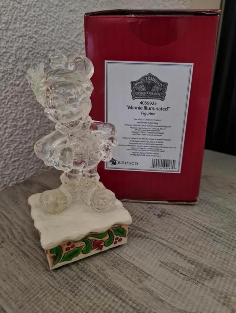 Disney traditions Mickey en Minnie, ice bright met licht, Ophalen of Verzenden, Mickey Mouse, Nieuw, Beeldje of Figuurtje