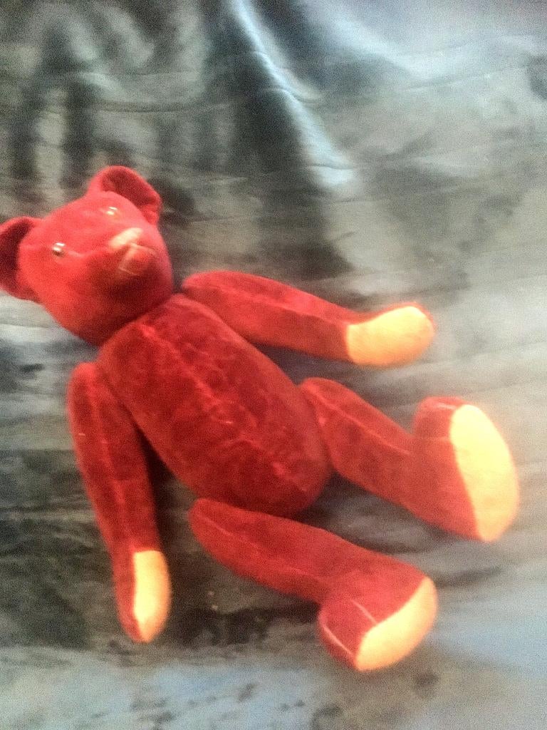 BEER - roodbruin; velours; ca. 30 cm h, Ophalen of Verzenden, Zo goed als nieuw, Beer