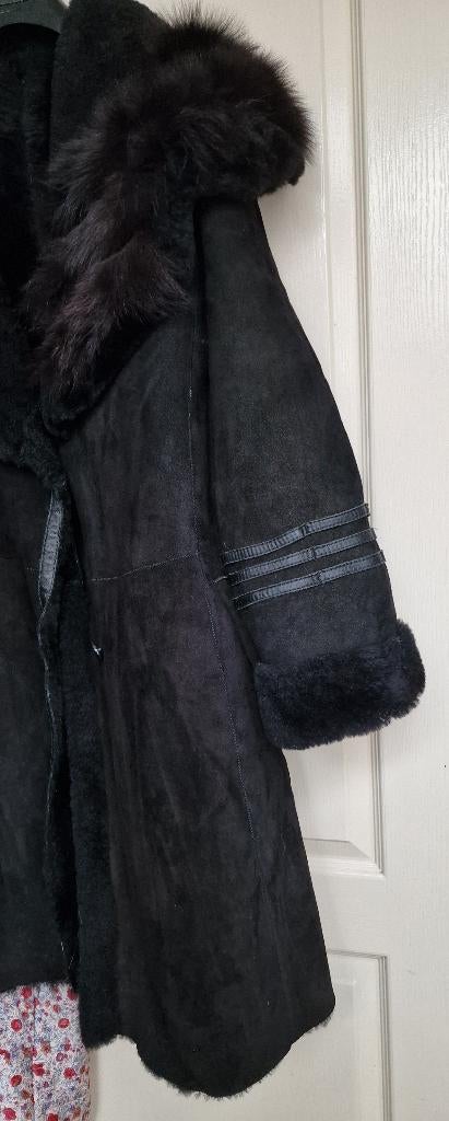 Leren lammy jas mantel shearling, Kleding | Dames, Verzenden, Zwart, Maat 46/48 (XL) of groter, Onbekend