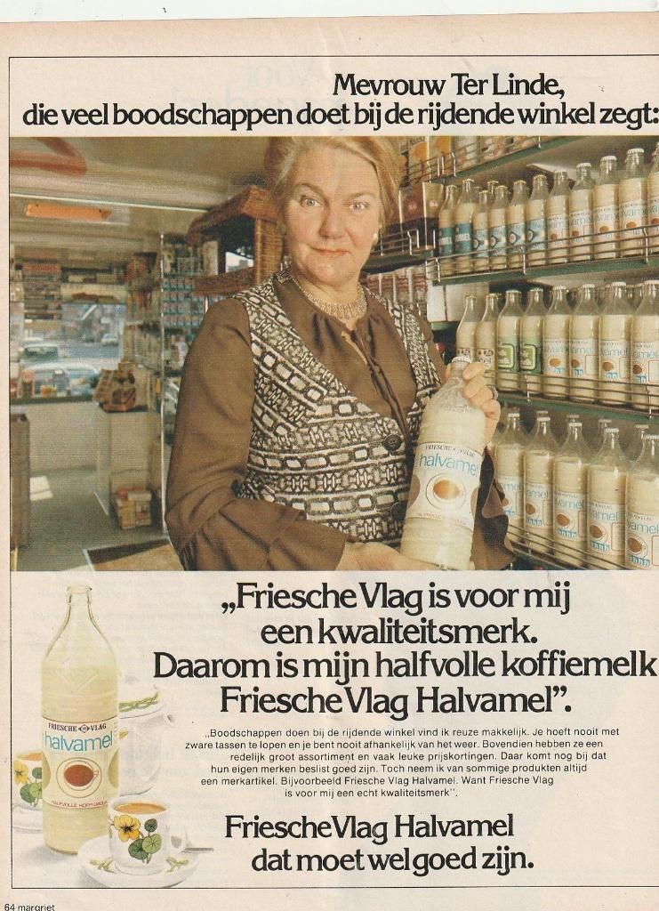 Retro reclame 1977 Friesche Vlag koffiemelk in SRV wagen, Ophalen of Verzenden, Overige typen