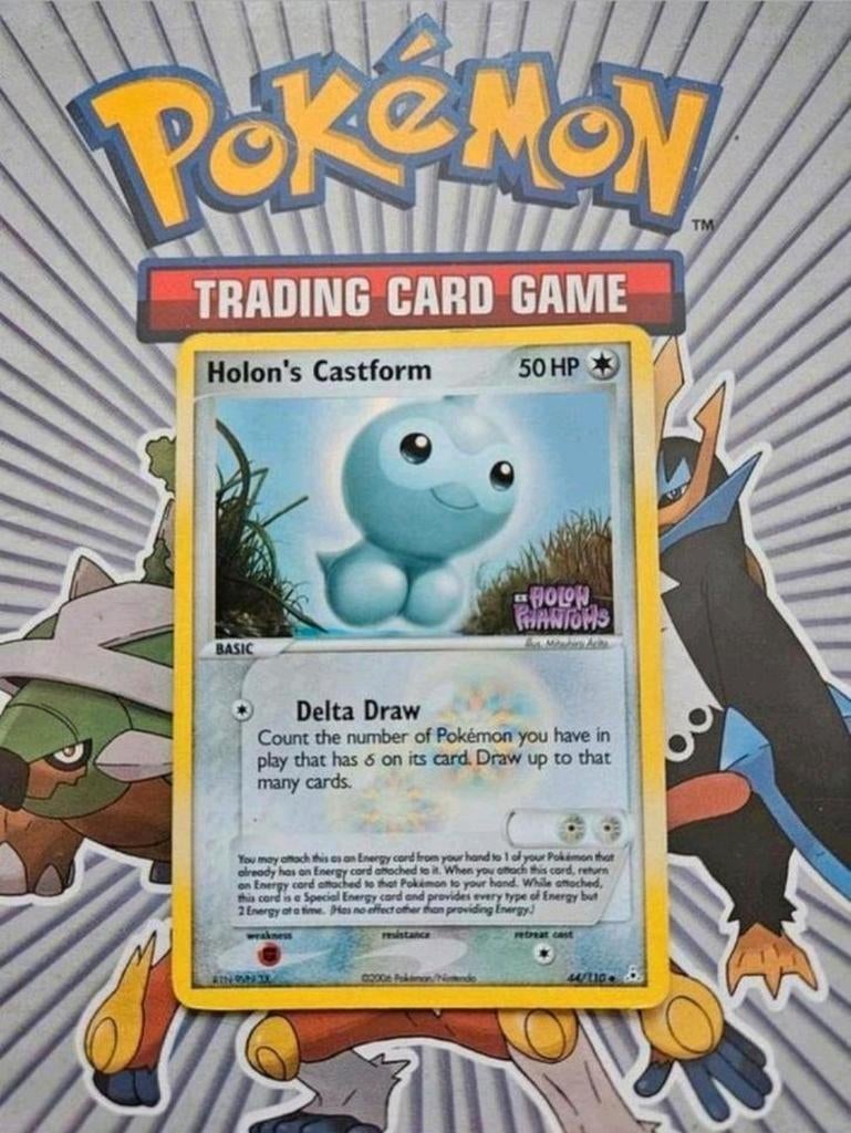 Holon's Castform 44/110 Ex Holon Phantoms pokemon kaart rh, Ophalen of Verzenden, Gebruikt, Losse kaart, Foil