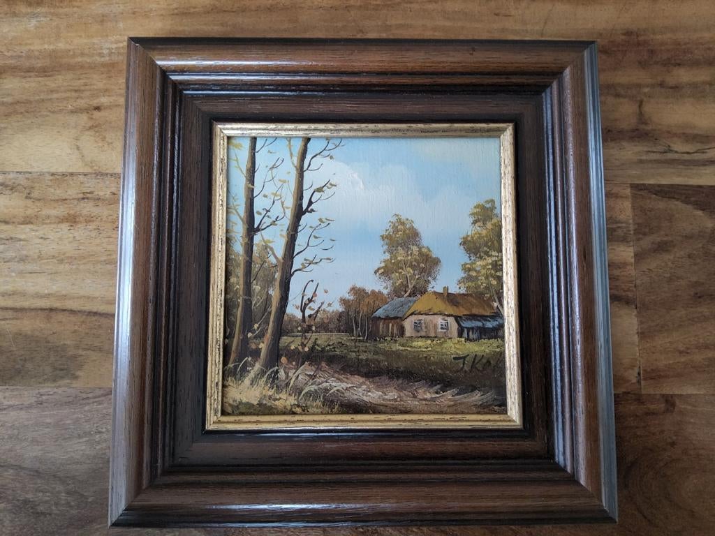 Schilderij van een landelijk tafereel schilder is J.Kok, Antiek en Kunst, Kunst | Schilderijen | Klassiek, Ophalen of Verzenden