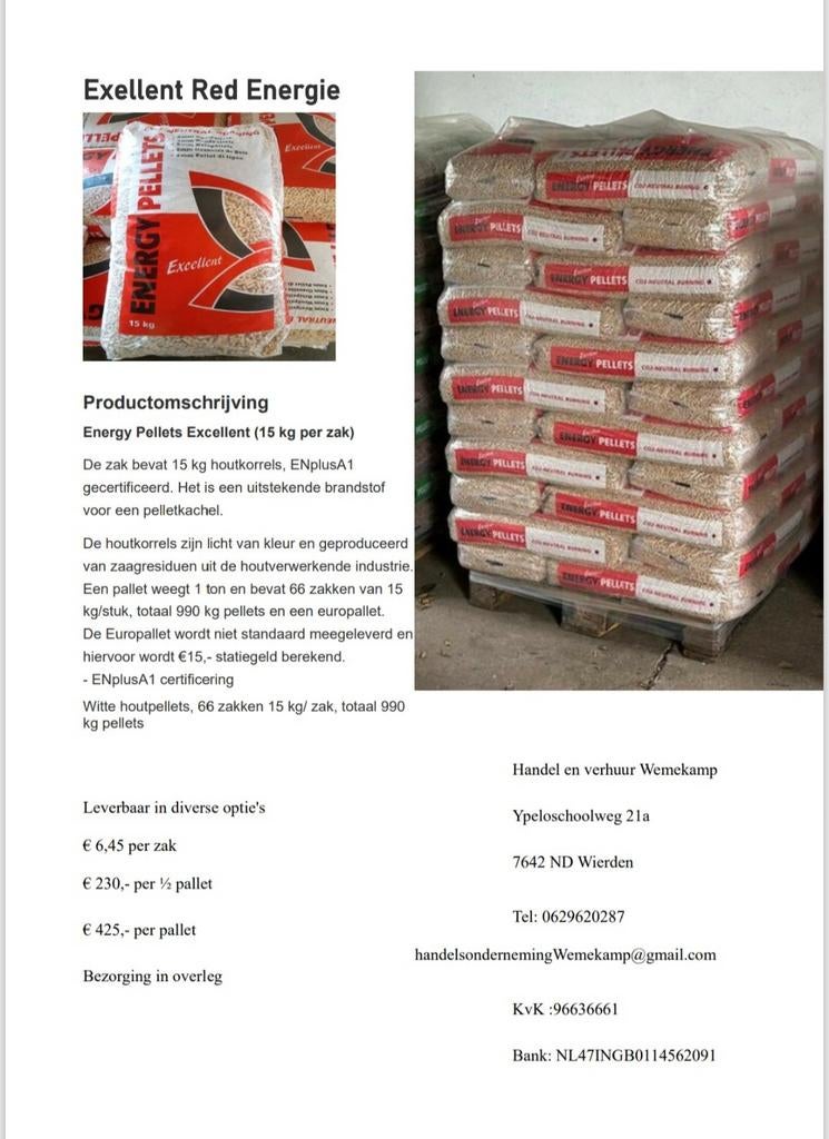 Diverse soorten gecertificeerde pellets, Tuin en Terras, Haardhout, Minder dan 3 m³, Ophalen