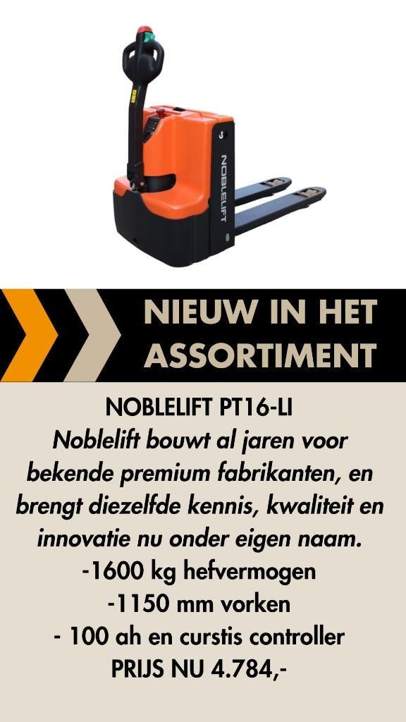 INTRODUCTIEPRIJS: Ontdek Noblelift heftrucks & meer, Ophalen, Heftruck, 1000 tot 2000 kg, Noblelift