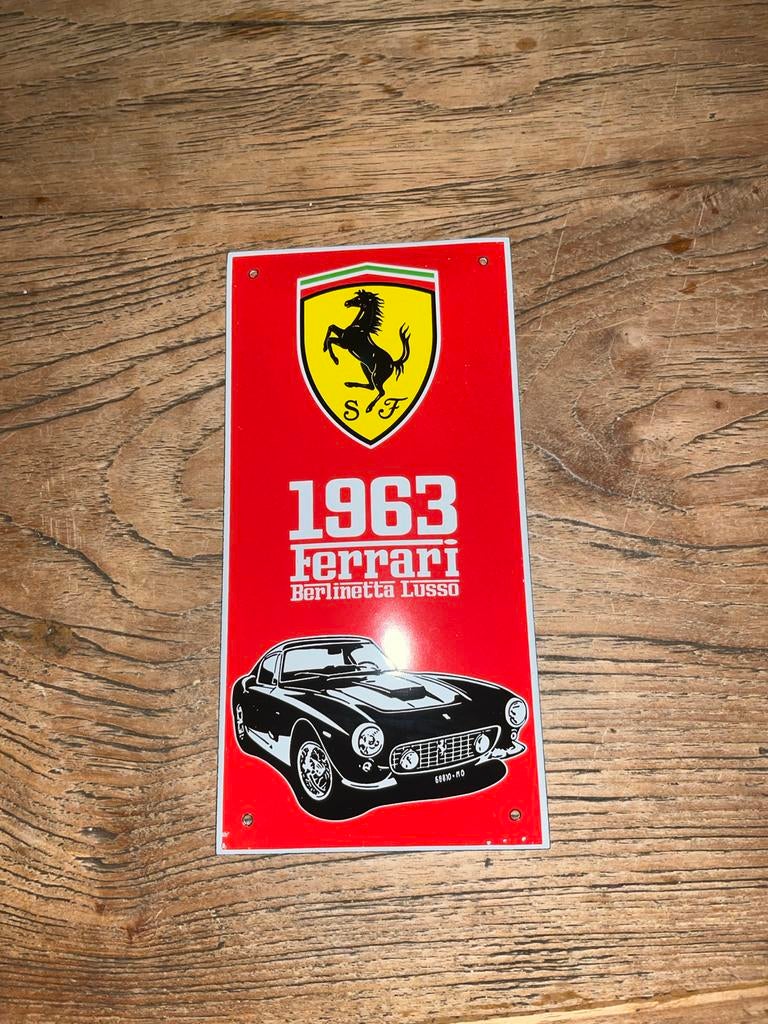 Ferrari Emaille Reclamebord 20x10cm, Ophalen of Verzenden, Gebruikt