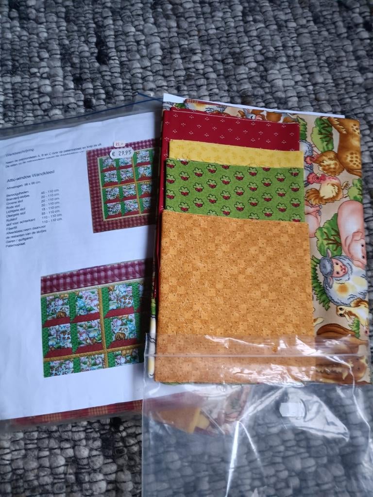 Wandkleed patchwork stoffen pakket, Ophalen of Verzenden, Zo goed als nieuw, 30 tot 120 cm, Katoen