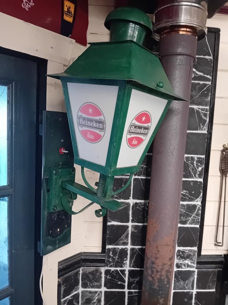 Mooie Heineken lantaarn Voor in de mancave of tuin, Ophalen, Zo goed als nieuw, Reclamebord, Plaat of Schild, Heineken