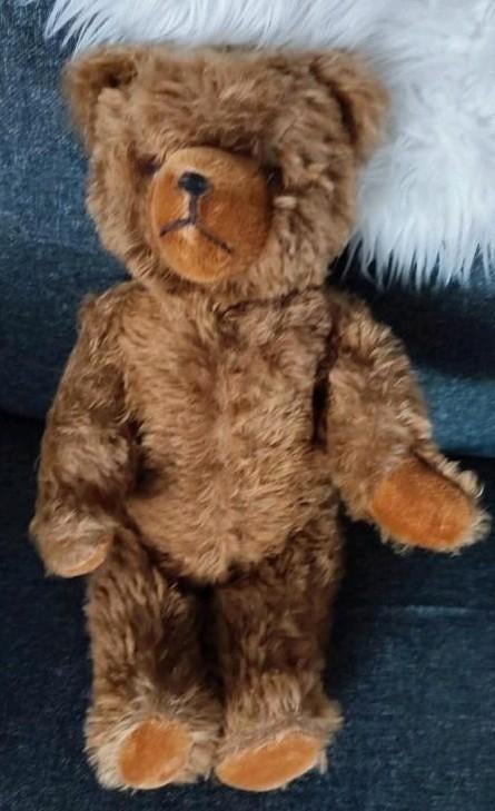 Oude kaneel kleurige teddybeer, Verzamelen, Beren en Cherished Teddies, Ophalen of Verzenden, Gebruikt, Stoffen beer, Overige merken