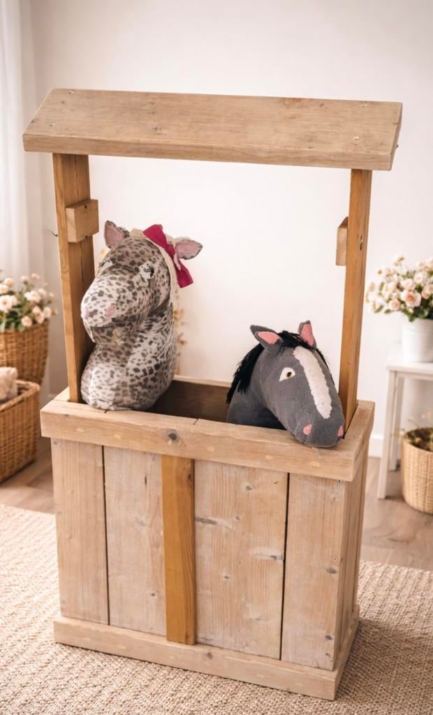 Leuke stal voor hobby horses stokpaard, Ophalen