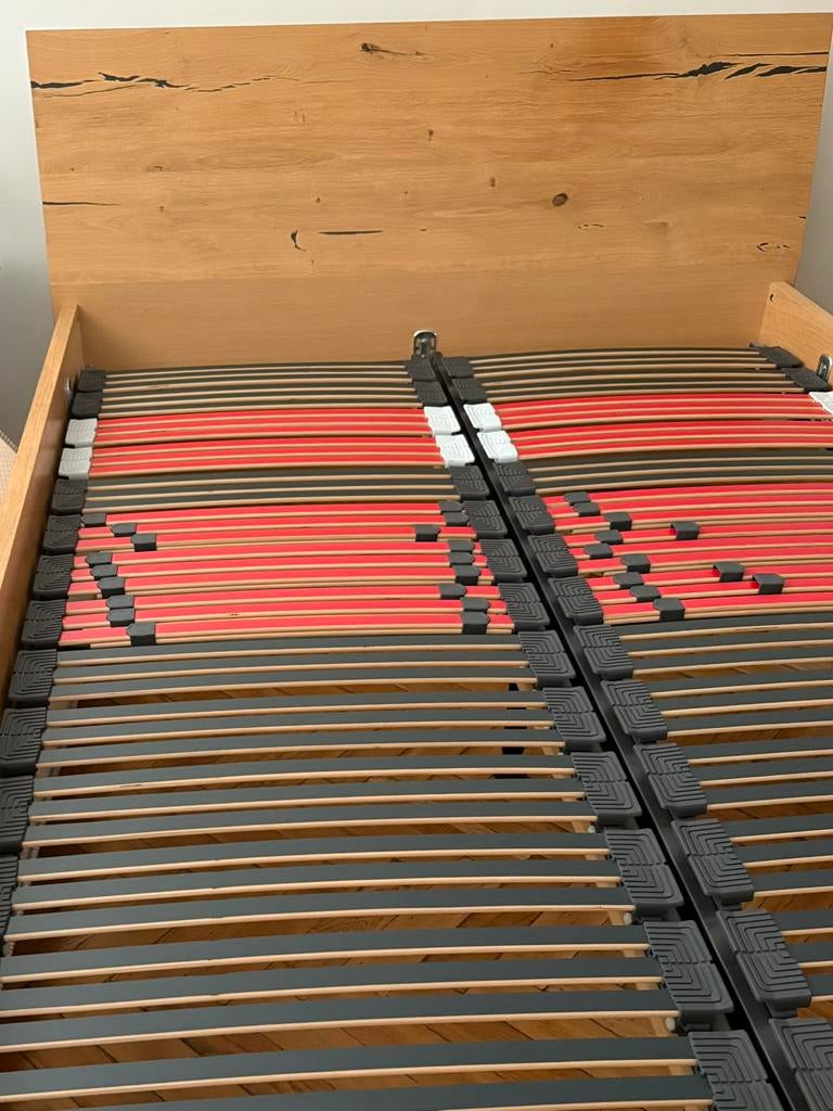 Tweepersoonsbed Belgische merk Mintjens, Huis en Inrichting, Ophalen, Bruin, Urban, Tweepersoons