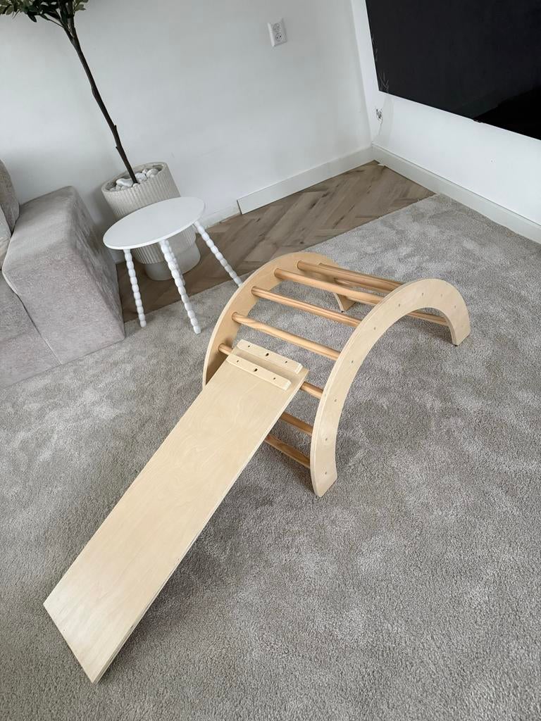 Houten klimrek met glijbaan, Ophalen, Zo goed als nieuw, Glijbaan