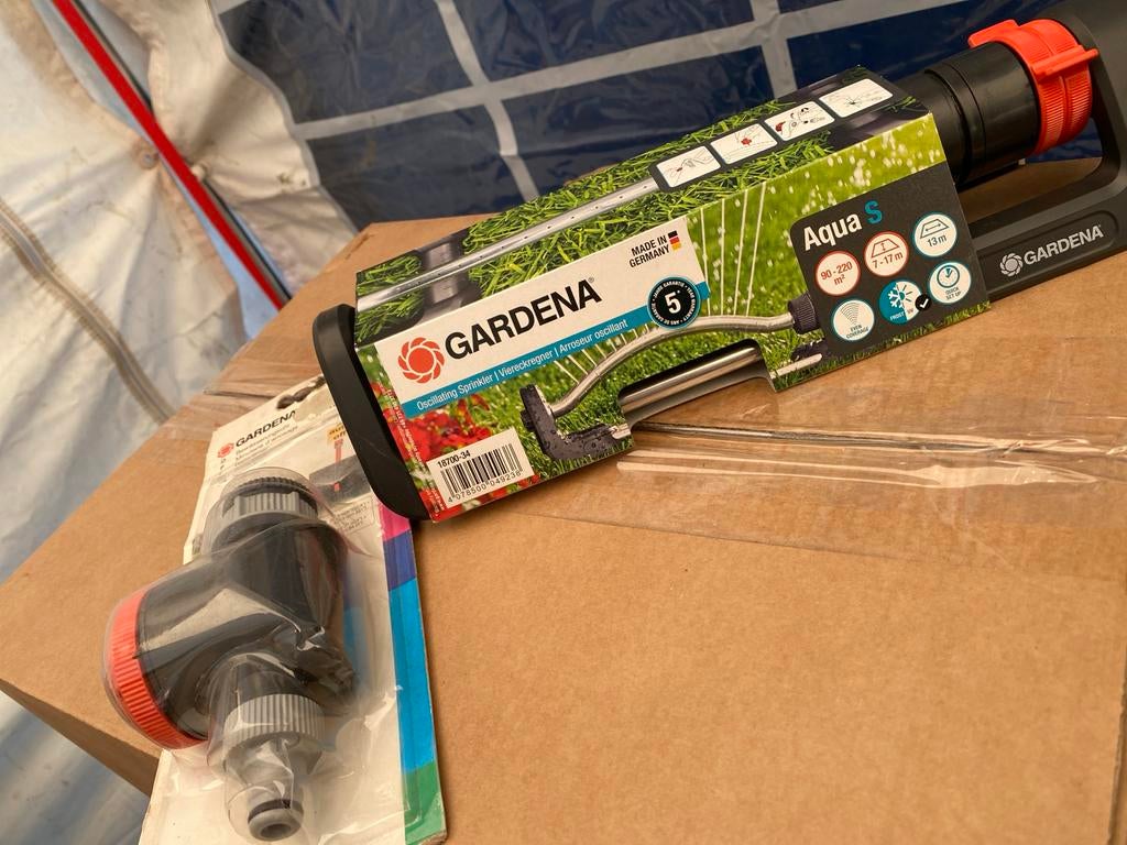 Gardena Aqua S Plus Zwenksproeier & Watertimer Set, Ophalen of Verzenden, Nieuw, Zwenksproeier