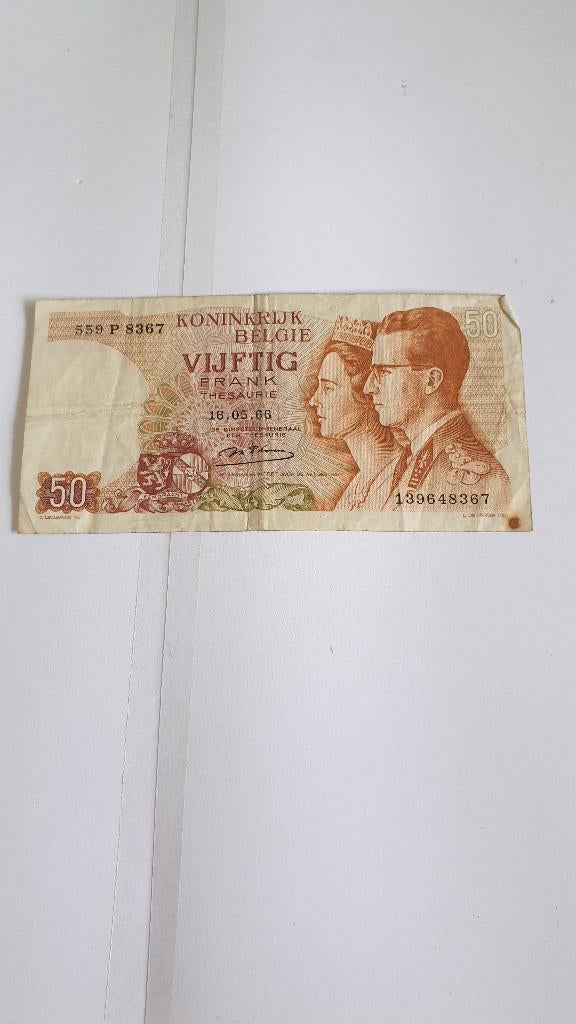 1690 belgie 50 frank, Postzegels en Munten, Bankbiljetten | België, Verzenden