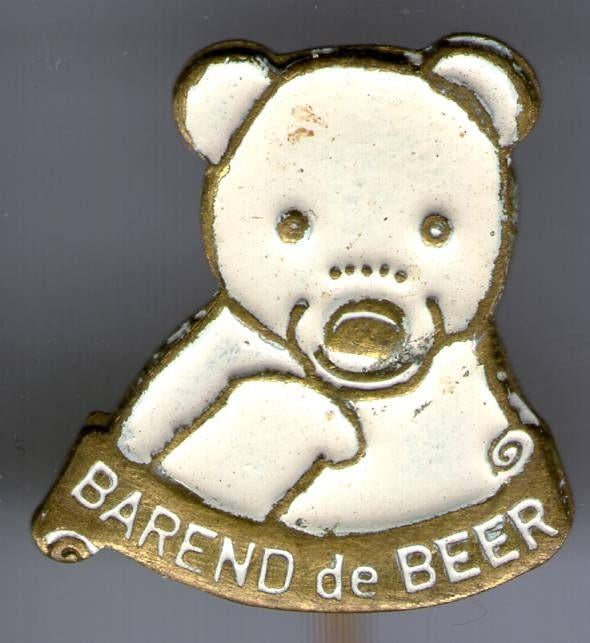 Barend de Beer wit op koper strip speldjes( R_035 ), Verzamelen, Verzenden, Zo goed als nieuw, Transport, Speldje of Pin