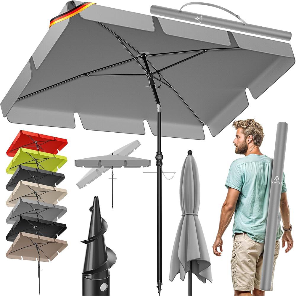 Kesser Parasol Rechthoekig, Nieuw, Tuin en Terras, Ophalen of Verzenden, Nieuw, Stokparasol, Verstelbaar