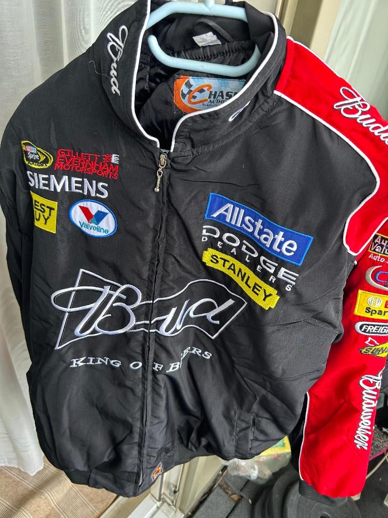 jacket race rood/zwart Maat M/L, Maat 52/54 (L), Overige kleuren, Vintage, Ophalen of Verzenden