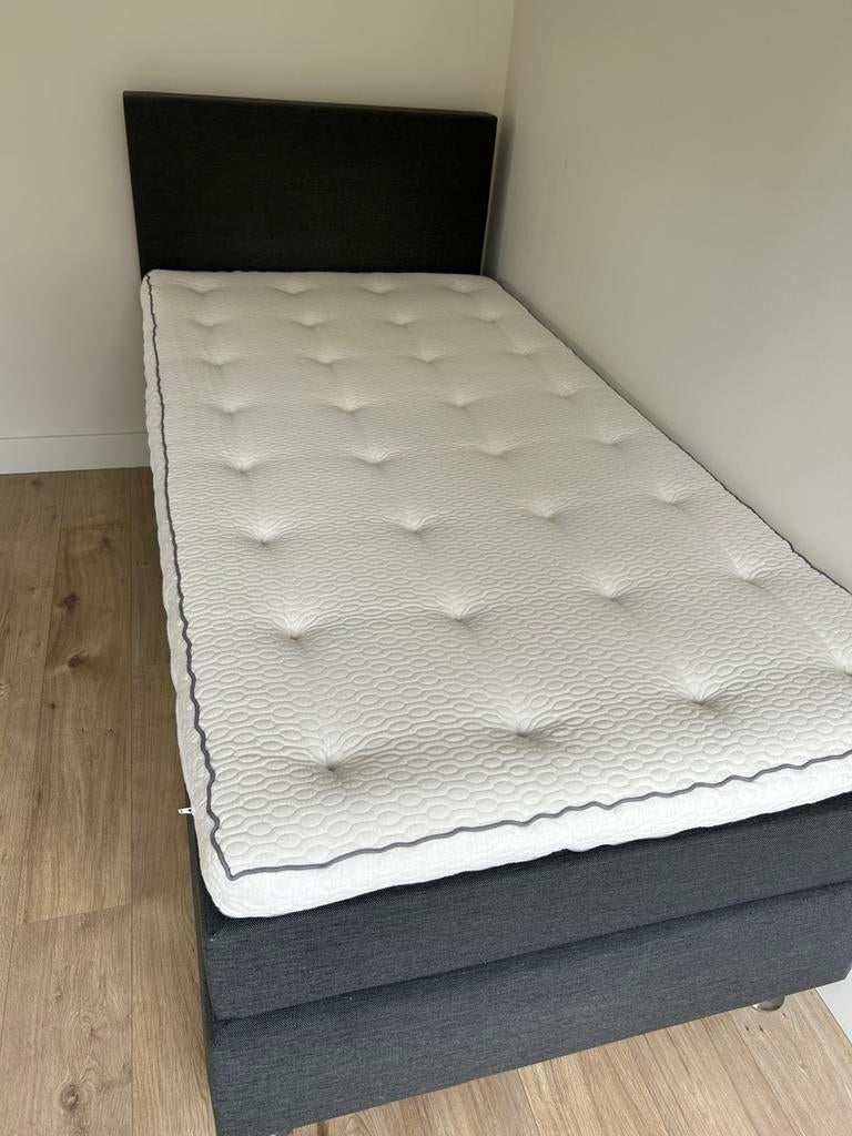 Complete 1-persoons boxspring 100x200 cm, Ophalen, 100 cm, Eenpersoons, Zo goed als nieuw