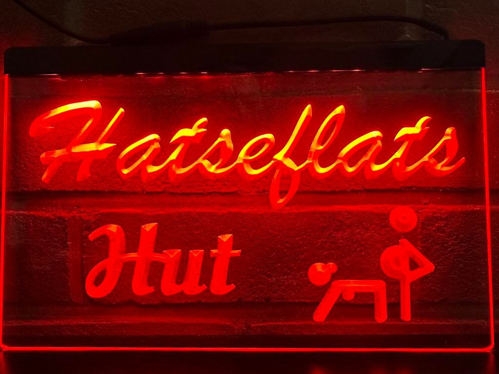 Led Lichtbord HATSEFLATS HUT 3d neon look, Ophalen of Verzenden, Nieuw, Lichtbak of (neon) lamp