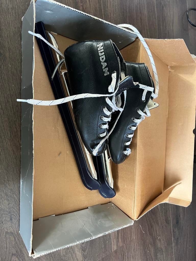 Nijdam Noren schaatsen, maat 36, leer, met Viking beschermer, Ophalen of Verzenden, Gebruikt, Noren, Nijdam