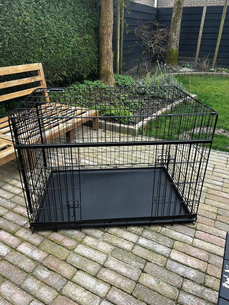 Adori Bench hondenbench 107x71x79 zwart ZGAN, Dieren en Toebehoren, Hondenhokken, Zo goed als nieuw, Hondenhok, 65 tot 100 cm
